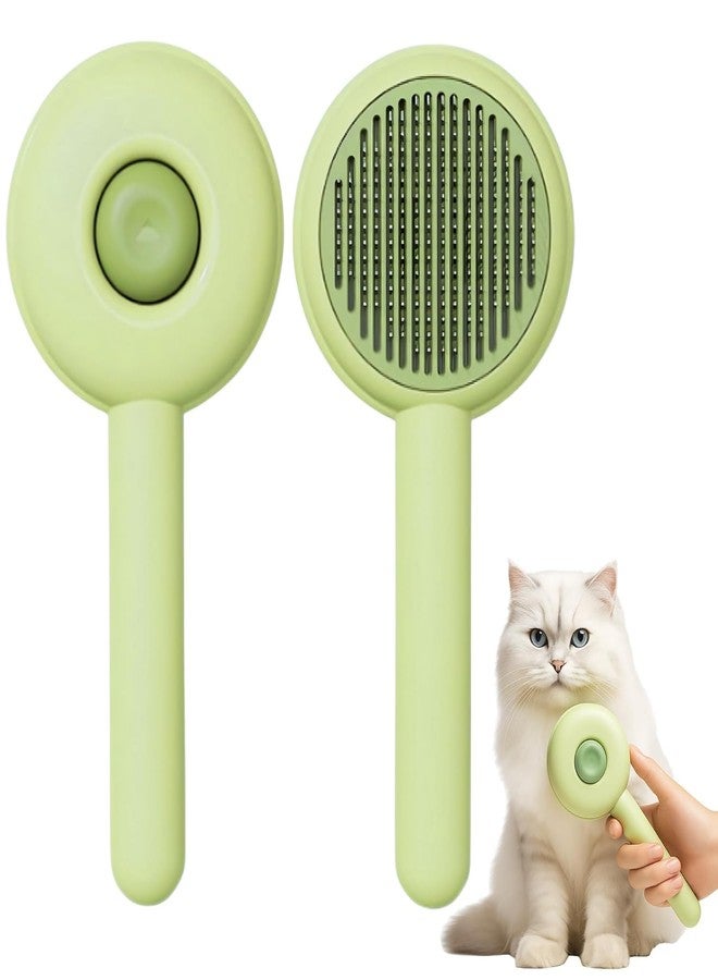 ROMILAS Self Cleaning Slicker Brush Pet Hair Grooming Comb Pet Massaging Tool and Shedding Brush for Long or Medium Haired Dogs and Cats (MULTICOLOR) - Image 1